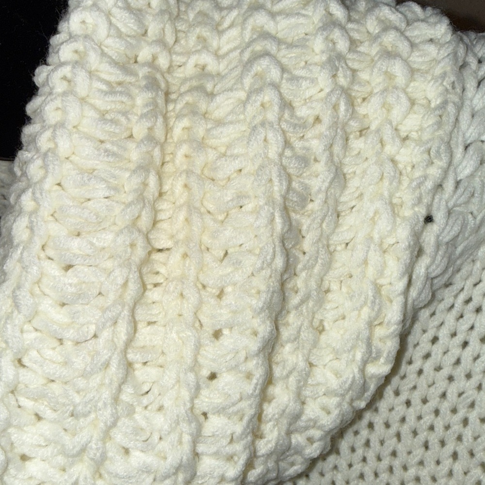 Miracle Cream Cowl Neck Cable knit Sweater​ - Picture 9 of 9